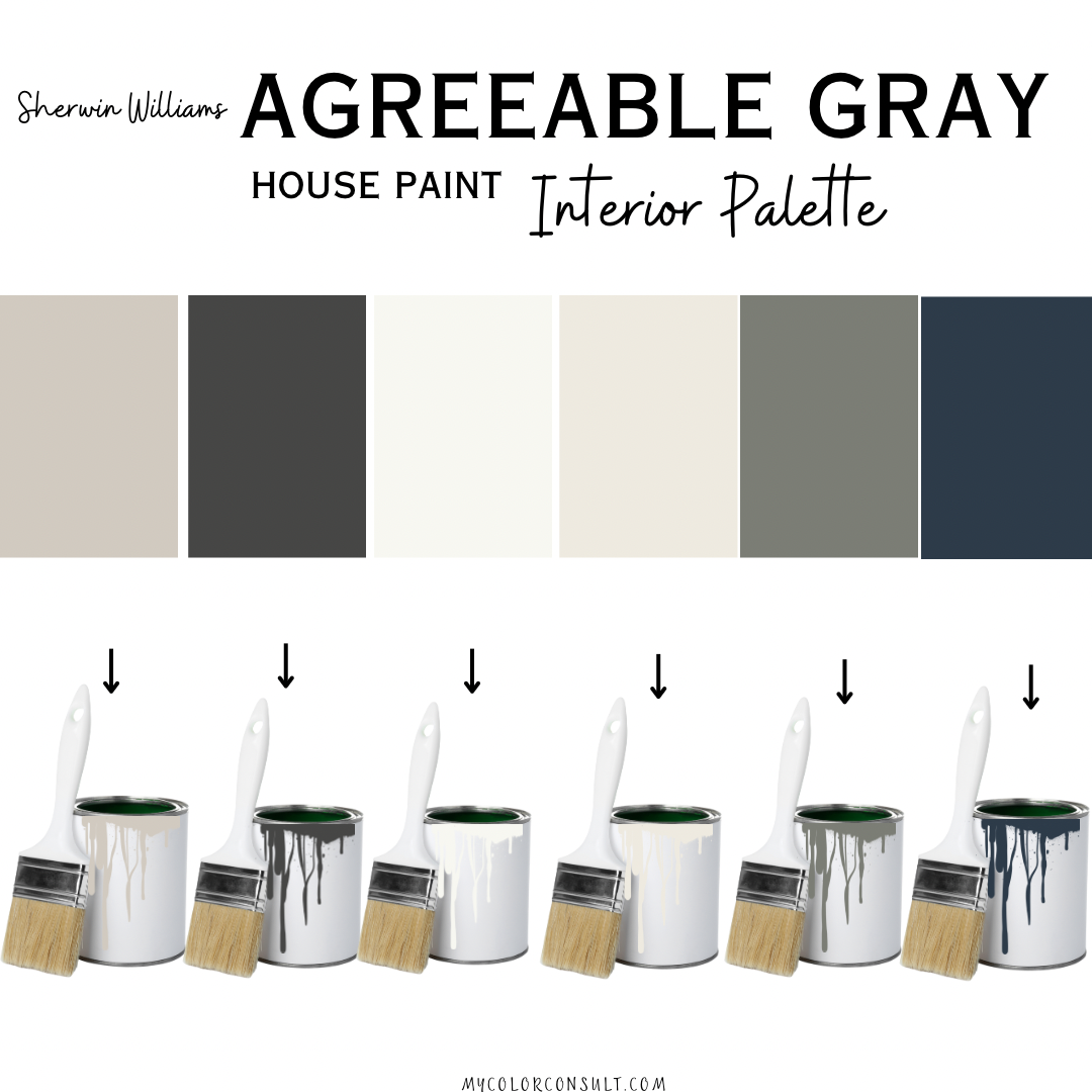 Sherwin Williams Agreeable coordinating Whole interior House Paint Color