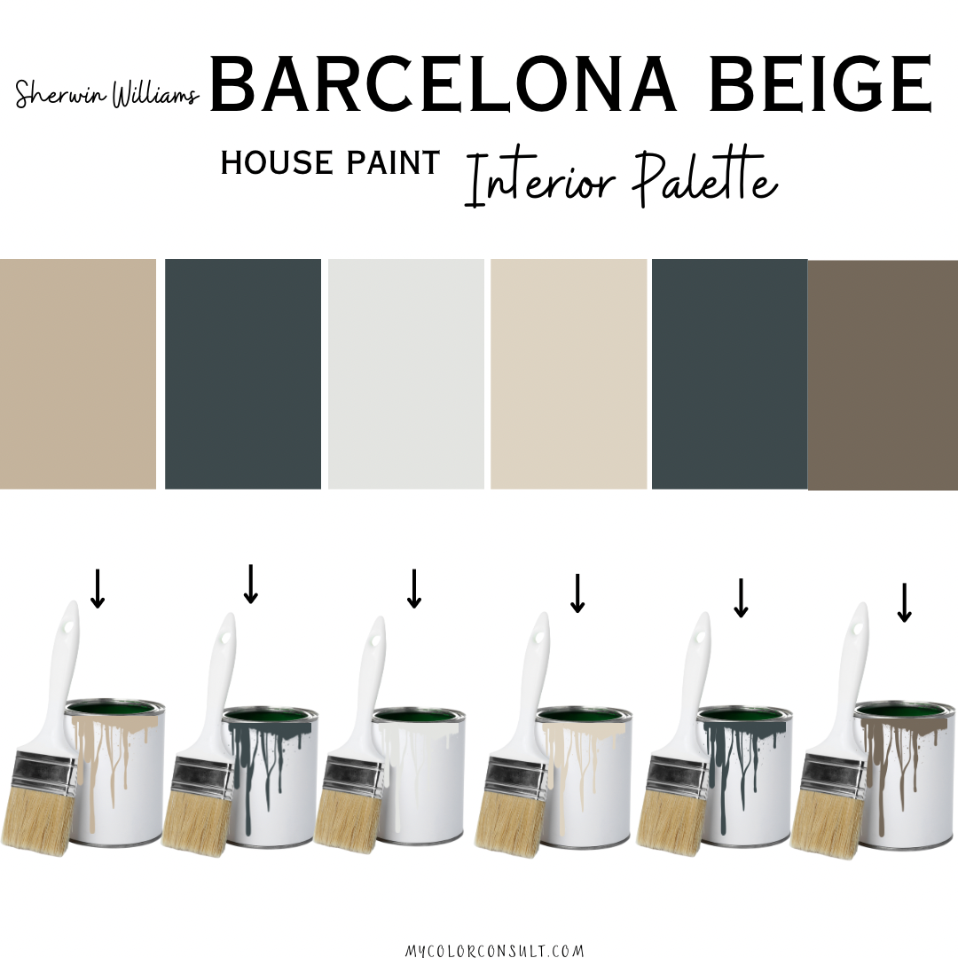 Sherwin Williams Barcelona beige Whole interior House Paint Color