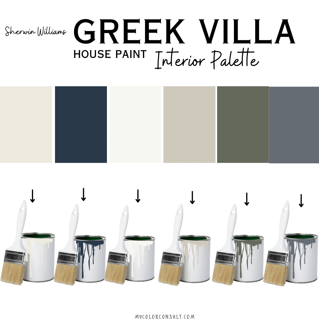 Sherwin Williams Greek villa coordinating Whole interior House Paint Color