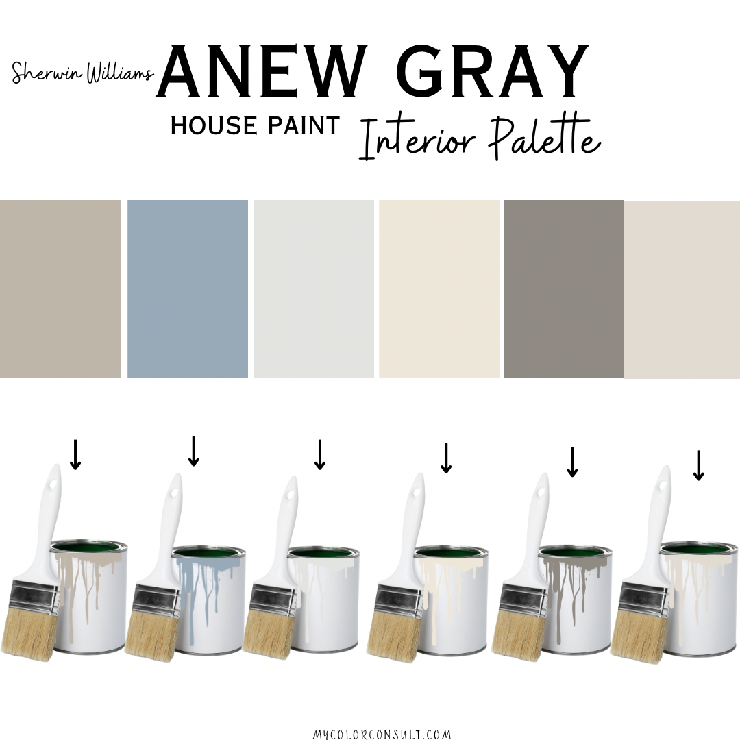 Sherwin Williams Anew gray coordinating Whole interior House Paint Color