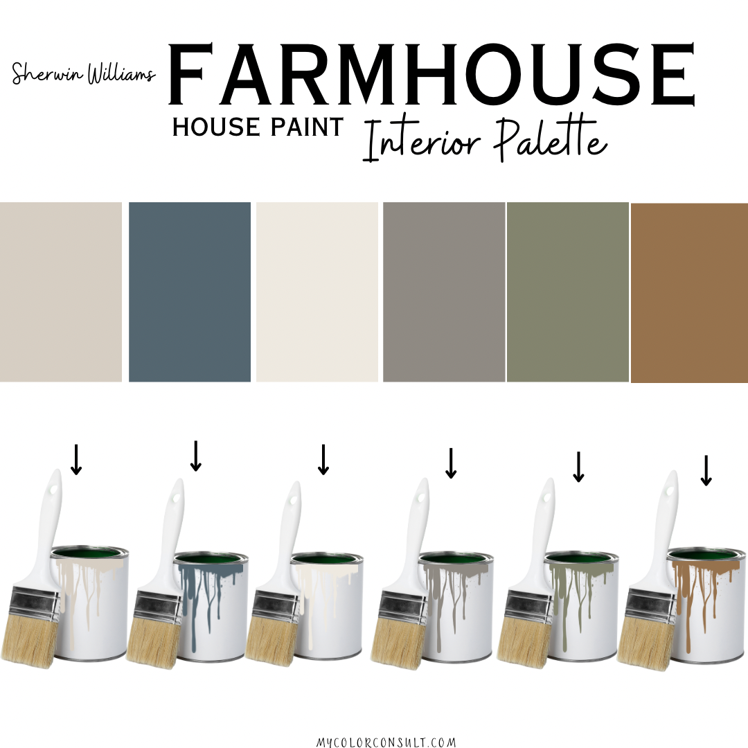 Sherwin Williams Farmhouse coordinating Whole interior House Paint Color