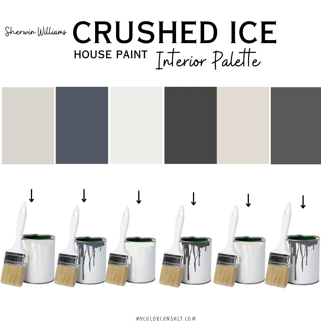 Sherwin Williams Crushed ice coordinating Whole interior House Paint Color
