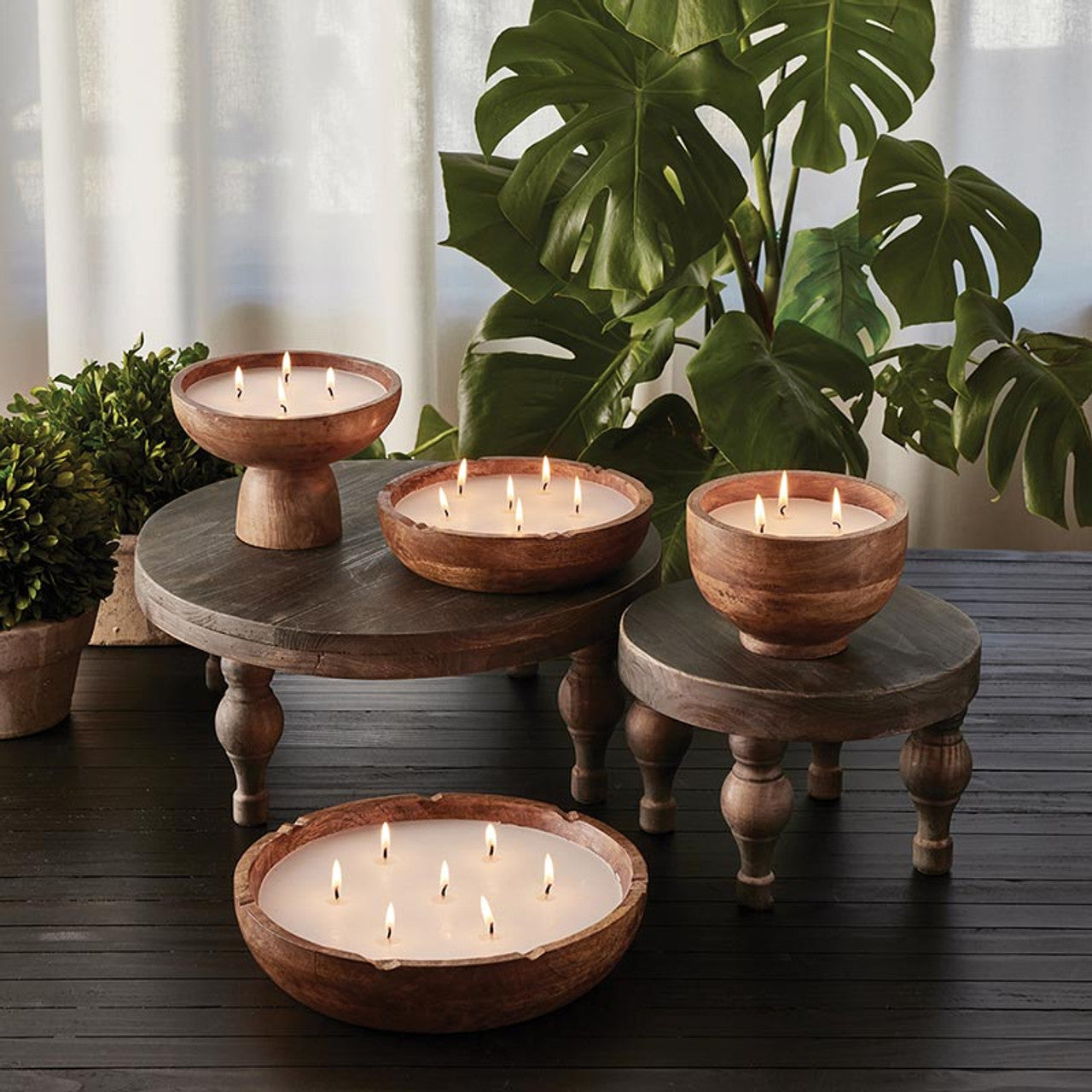 Wood Tray Candle - Large