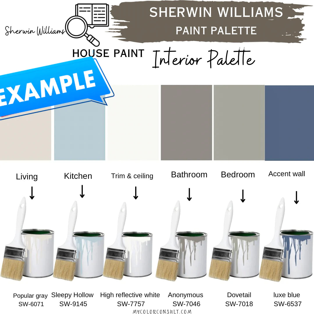 Sherwin Williams Natural Linen coordinating Whole interior House Paint Color