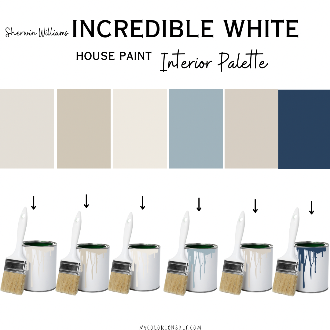 Sherwin Williams Incredible white coordinating Whole interior House Paint Color