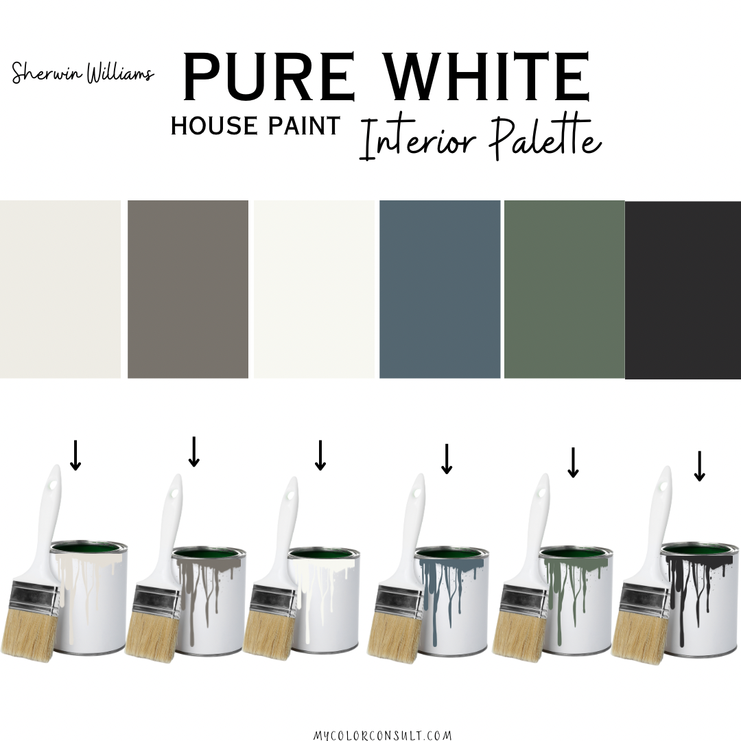Sherwin Williams Pure white coordinating Whole interior House Paint Color