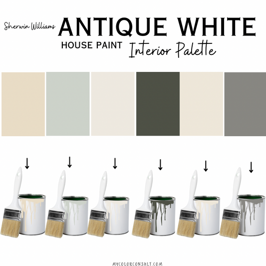 Sherwin Williams Antique White coordinating Whole interior House Paint Color
