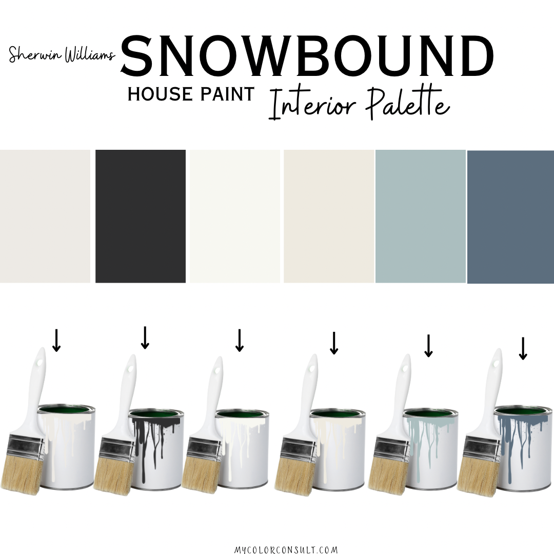 Sherwin Williams Snowbound coordinating Whole interior House Paint Color