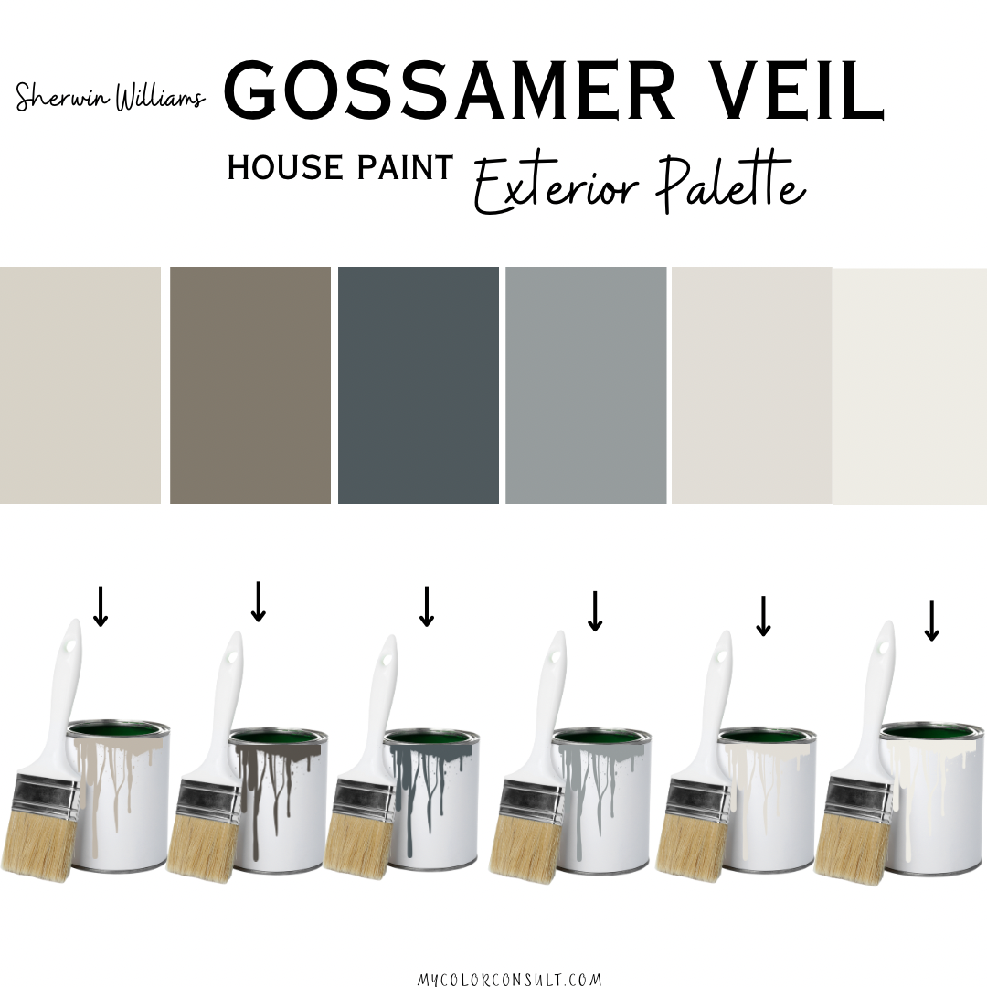 Sherwin Williams Gossamer veil coordinating Whole interior House Paint Color