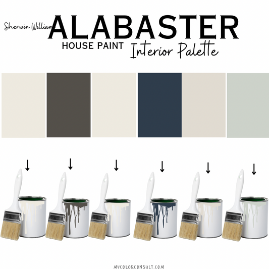 Sherwin Williams Alabaster coordinating Whole interior House Paint Color