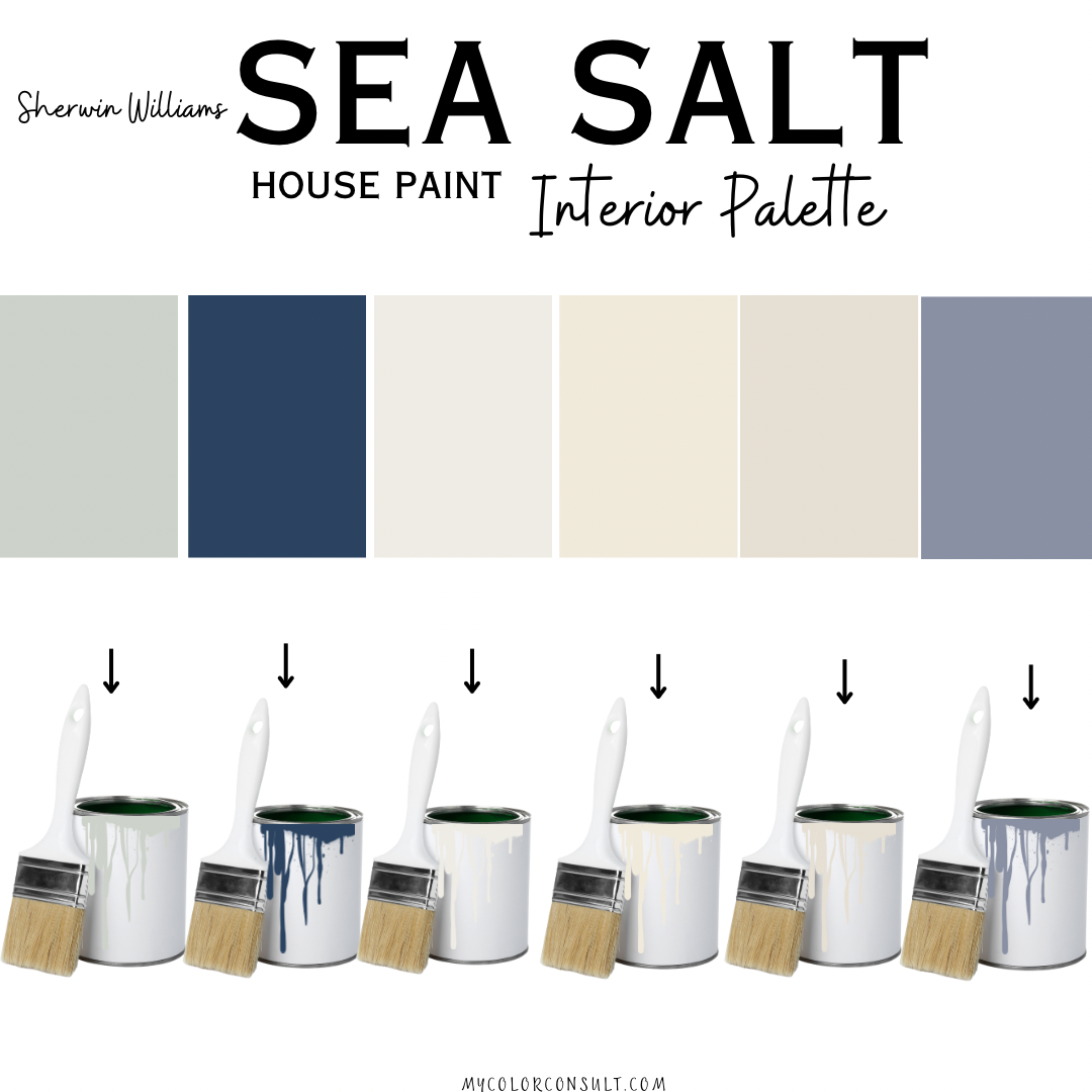 Sherwin Williams Sea salt coordinating Whole interior House Paint Color